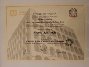Attestato Laurea magistrale in Scienze della Nutrizione Umana (LM‑61)