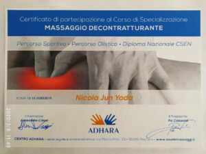 Attestato Massaggio decontratturante