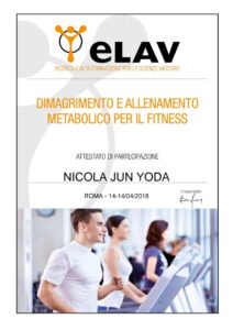 Attestato Dimagrimento e allenamento metabolico