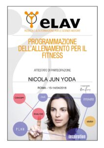 Attestato Programmazione dell'allenamento per il fitness