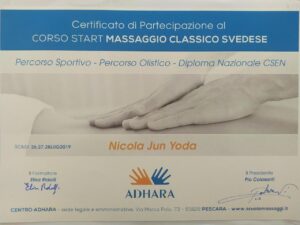 Attestato Massaggio classico svedese