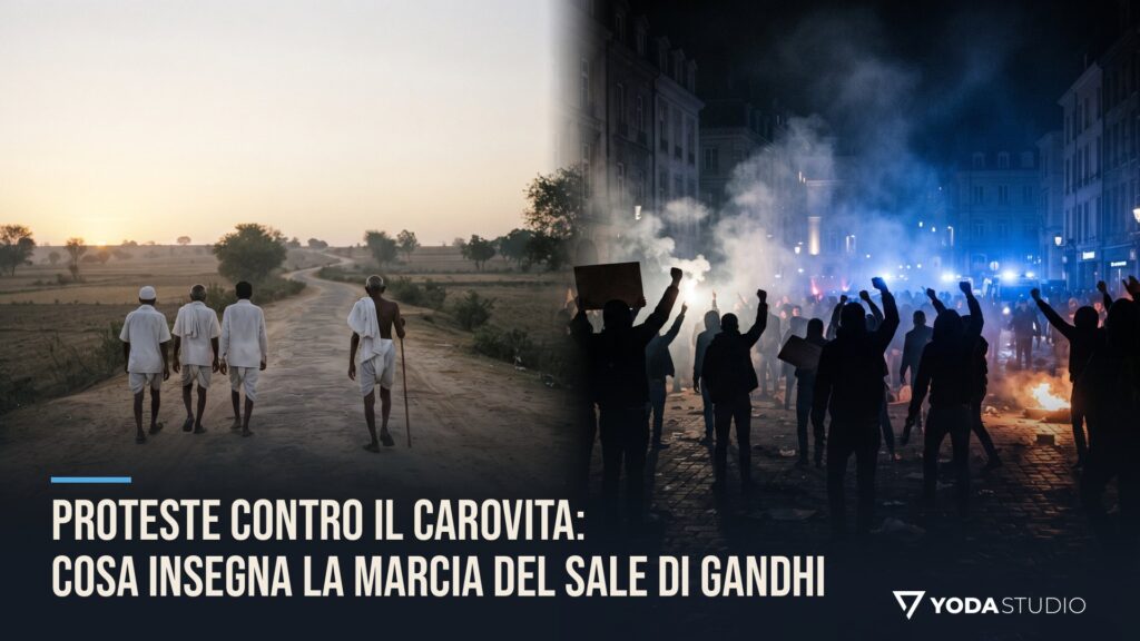 Copertina dell'articolo sulle proteste contro il carovita e la marcia del sale di Gandhi