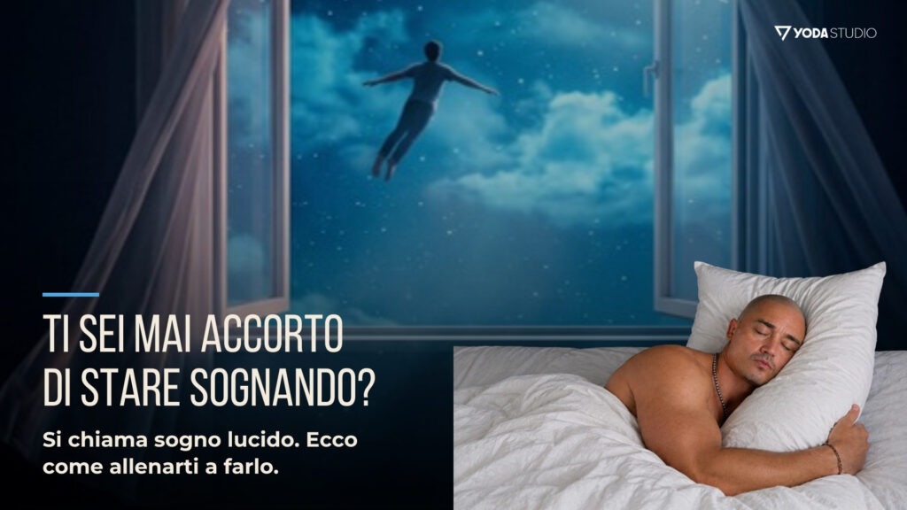 Sogni lucidi e falsi risvegli: Nicola Yoda dorme abbracciato al cuscino davanti a una finestra aperta sul sogno